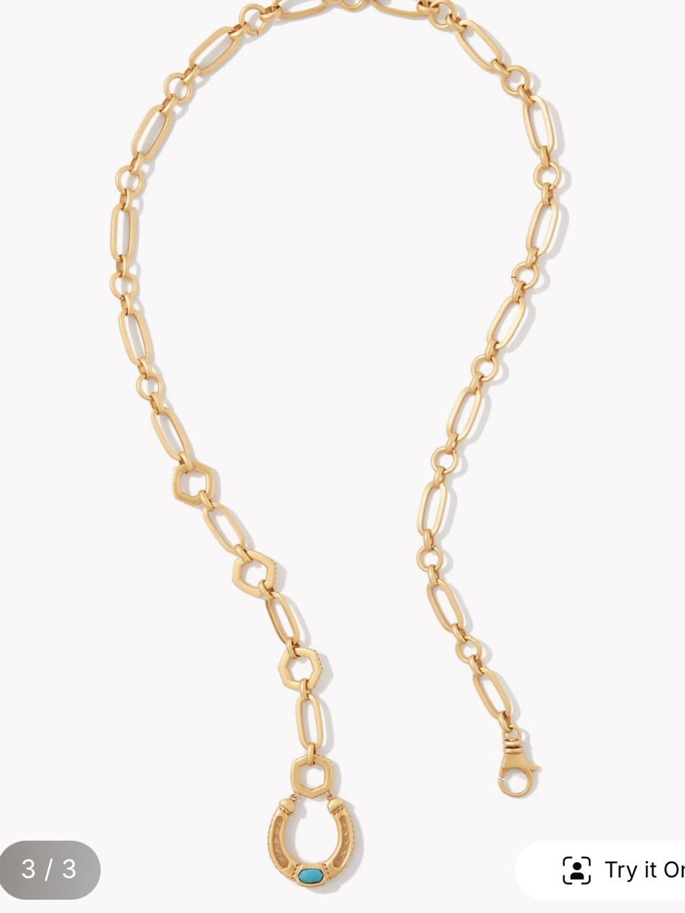Yellow Rose by Kendra Scott Noble vintage Y horseshoe necklace - Picture 3 of 3
